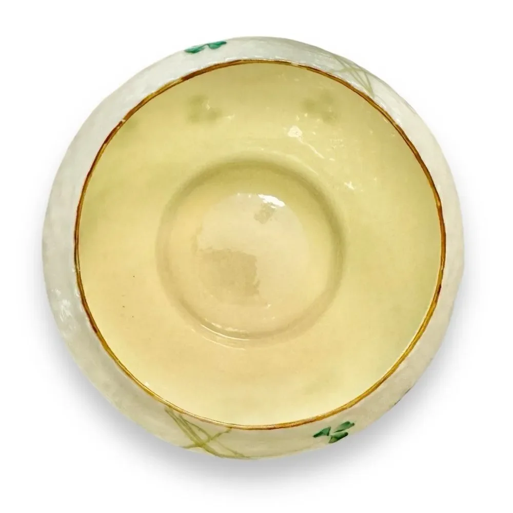 Vintage Beleek Shamrock Bone China Small Bowl
